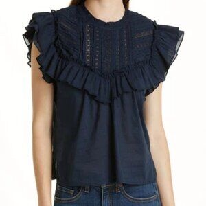 Veronica Beard Tamsyn Top, INK, 00, NWT